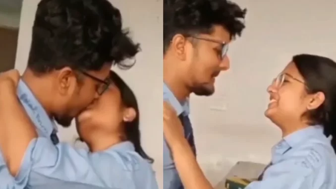 Girl Kisses Boy in Classroom video Viral