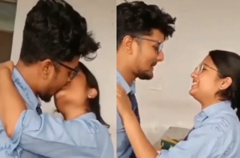 Girl Kisses Boy in Classroom video Viral