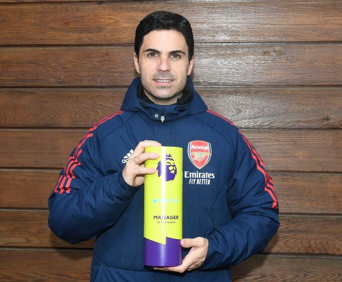 Arteta wins Manager of the Month award for the third time in four months